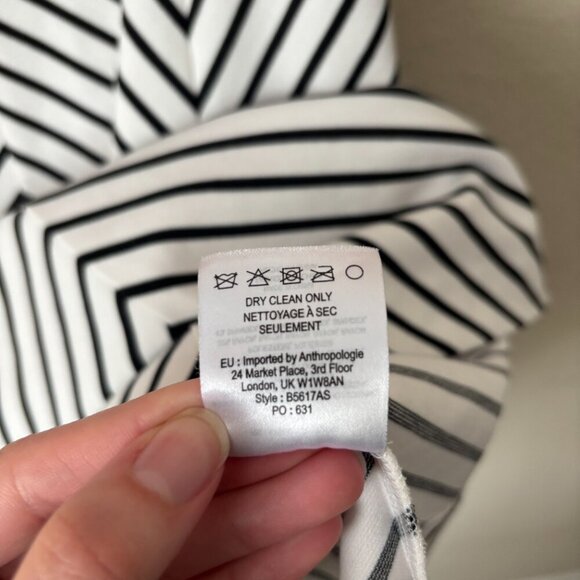 Anthropologie Tabitha Cat Gatto Printed Novelty Dress Striped Tie Neck HTF Rare - Picture 10 of 15